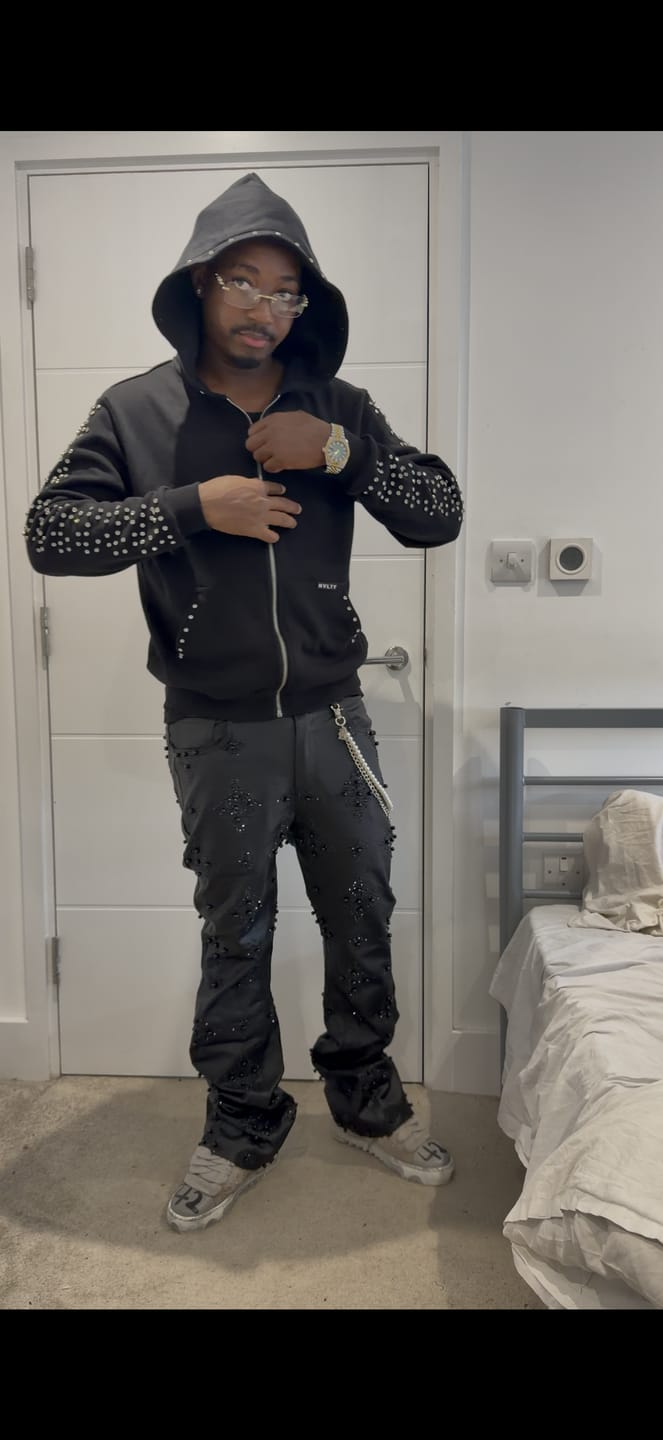 Customer photo review of Black Wax Embellish Denim