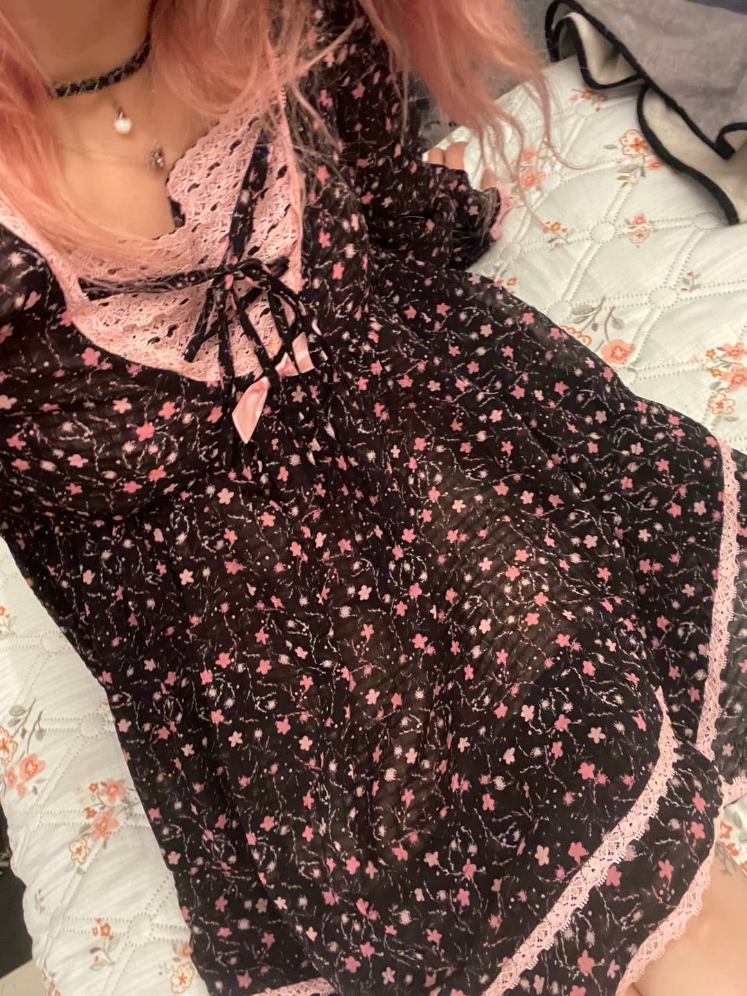 Customer photo review of Evil Tooth Rose Night Gal Long Sleeves Mini Dress