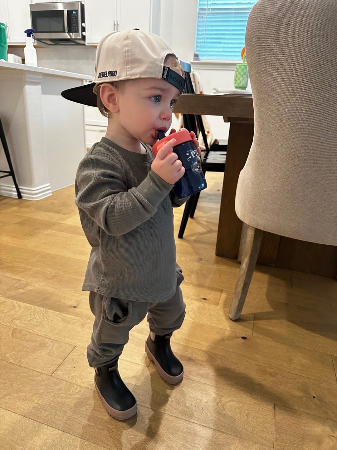 Customer photo review of Classic Midi Rain Boot in Black / Taupe