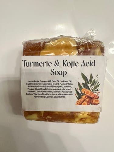 Customer photo review of Turmeric & Kojic Acid Soap with Exfoliating Scrub