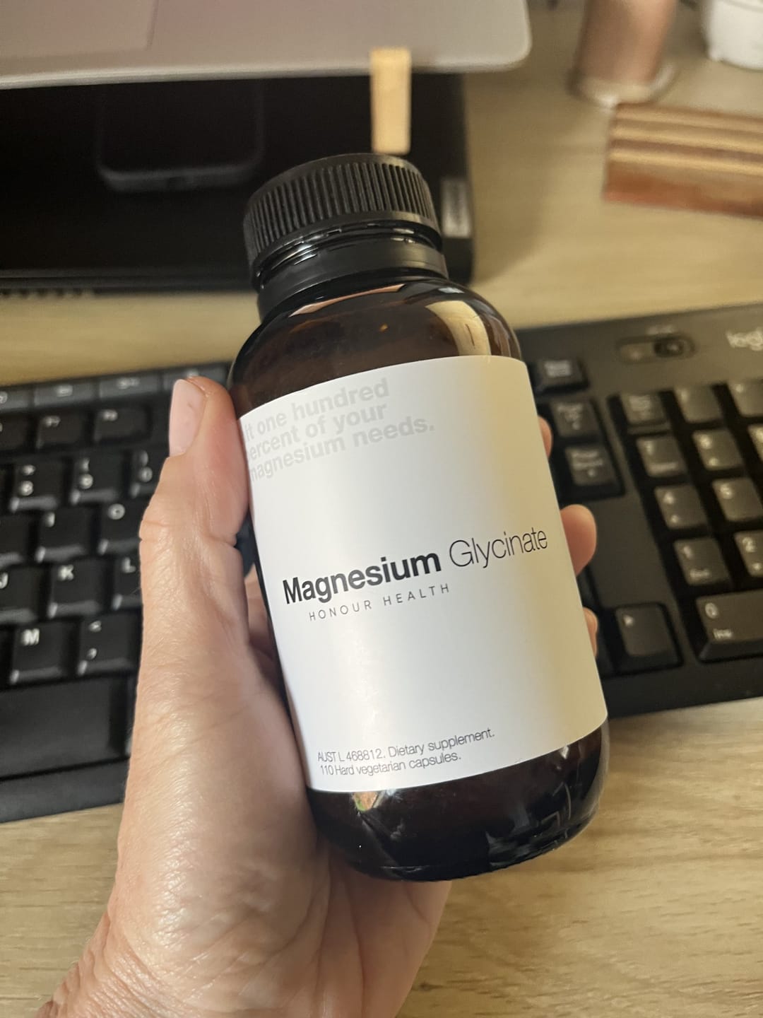 Customer photo review of Magnesium Glycinate (Pure & Unbuffered) - 110 Capsules