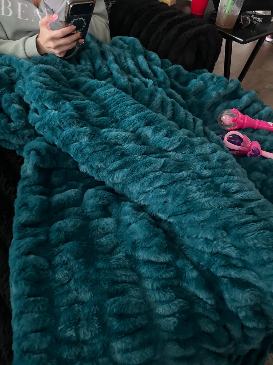 Customer photo review of Hugs Deep Lake Blanket