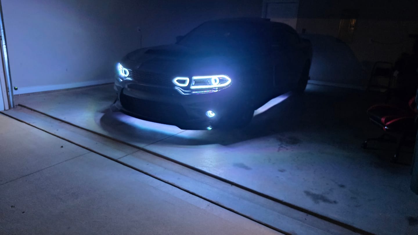 Customer photo review of Dodge Charger Diffused Snorkel LED Accents (Multicolor Flow) 2015-2024