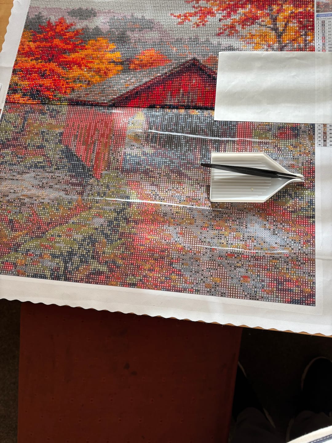 Customer photo review of New England Bridge In Rain (Diamond Painting)