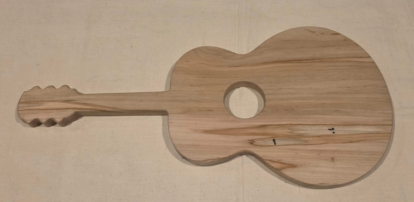 Customer photo review of 20.0x9.5" Acoustic Guitar Serving Board Acrylic Router Template