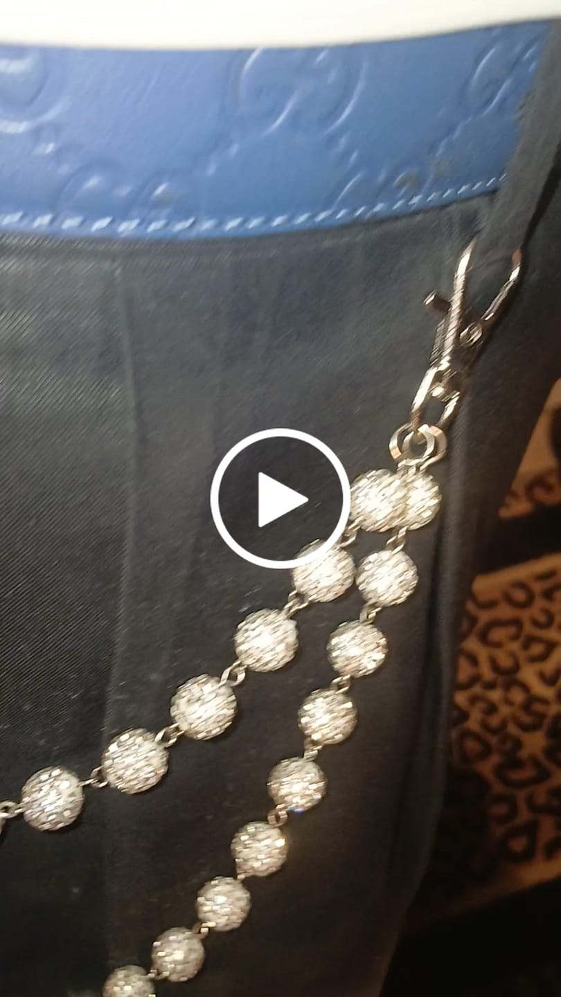 Customer video review of Iced Bling Ball Double Layer Diamond Pant Chain