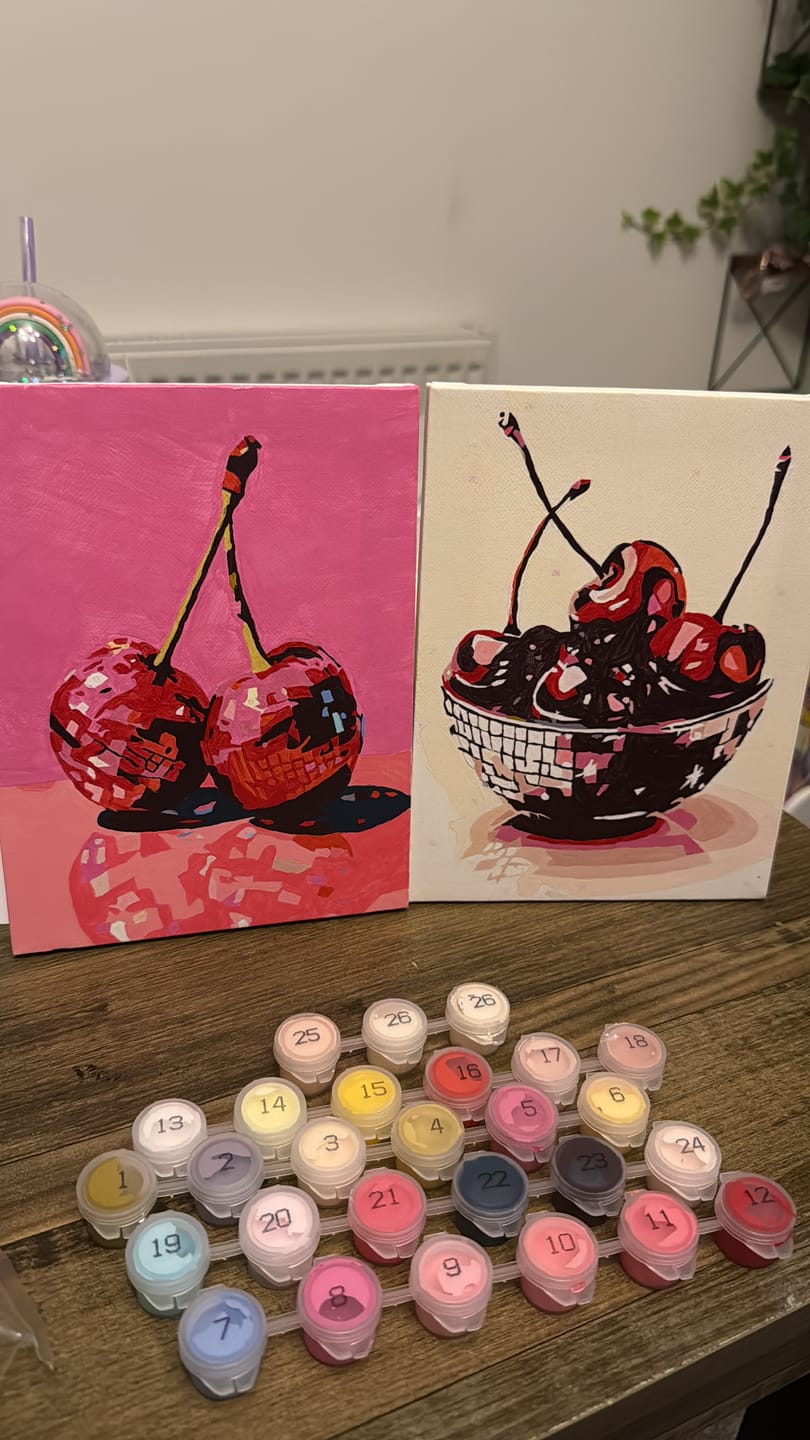 Customer photo review of 6 Mini Paintings - Disco Fruit Set