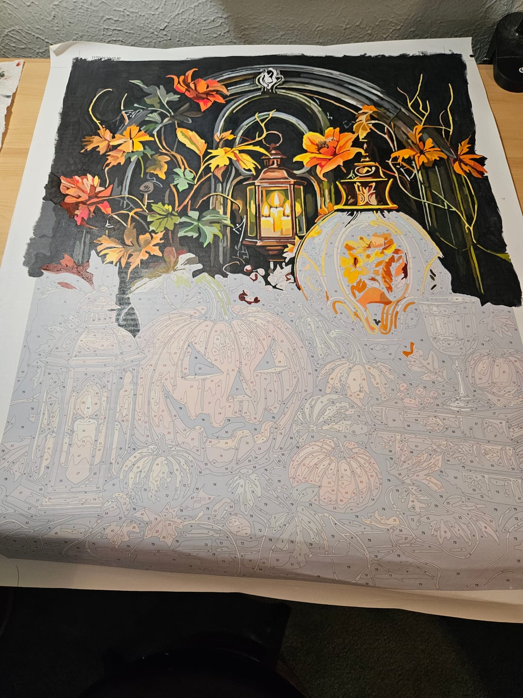 Customer photo review of Halloween Potion Pumpkin Scene (80 Color Paint by Numbers)