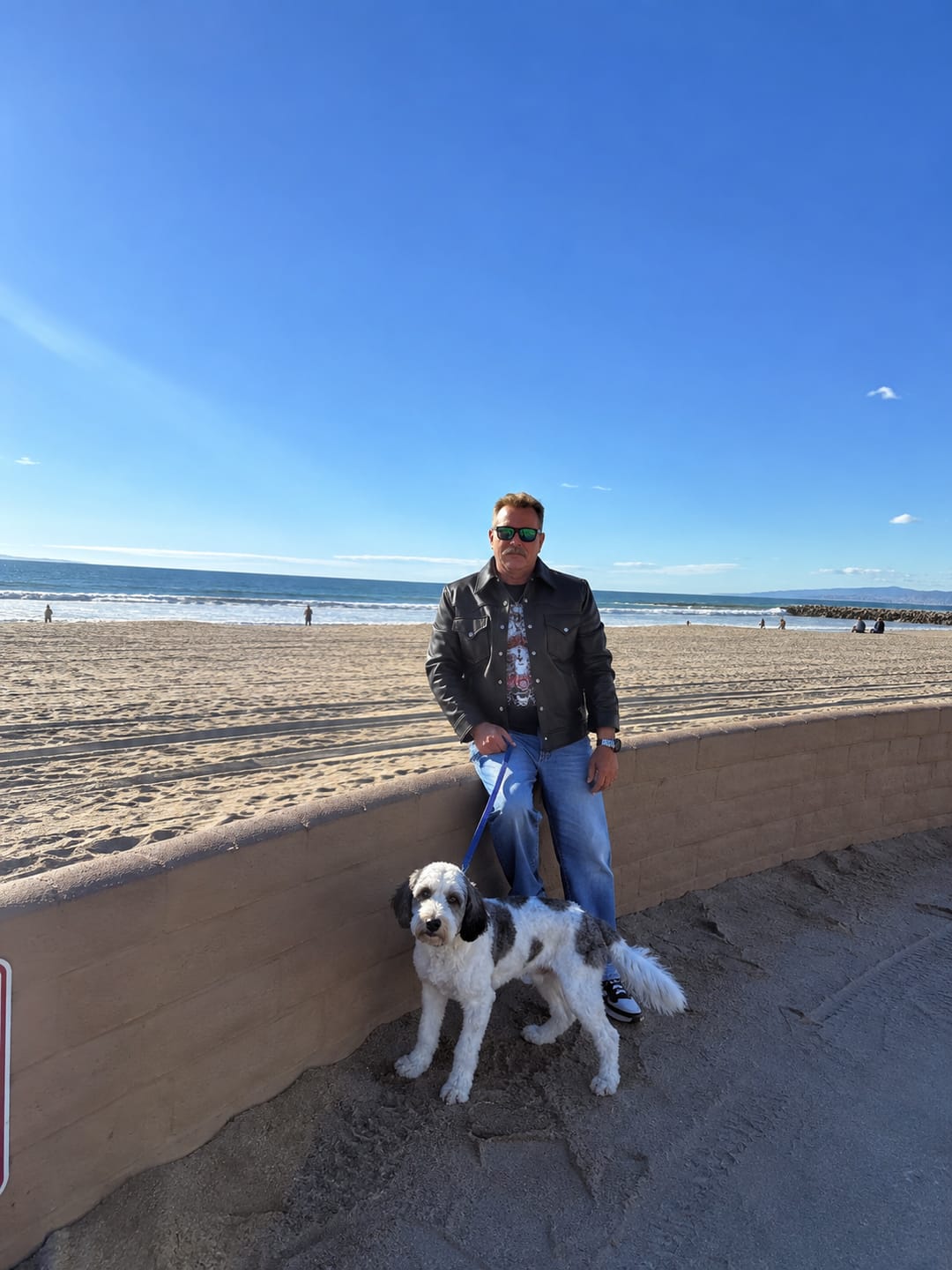 Customer photo review of Slugger Black Trucker Leather Jacket For Men