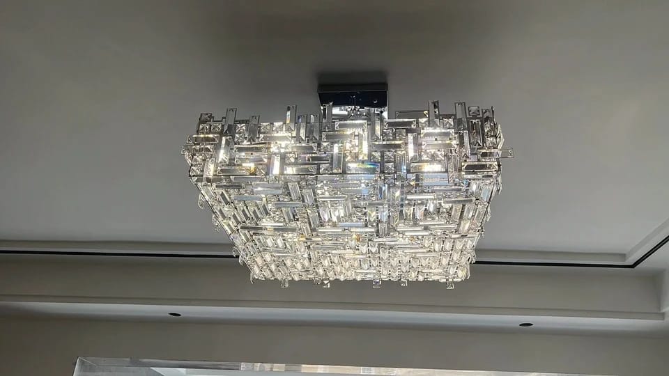 Customer photo review of Raka Luxury Chrome Crystal Chandelier
