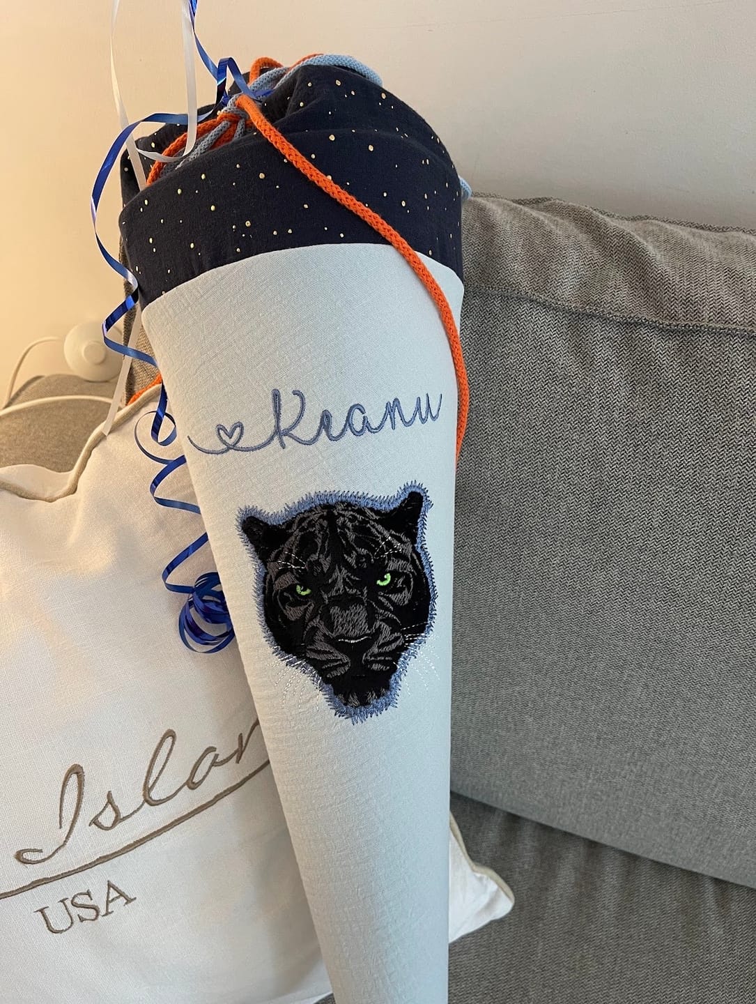 Customer photo review of Schultüte Musselin Panther
