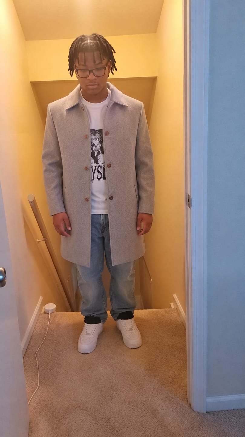 Customer photo review of The Ace Gray Wool Car Coat For Men