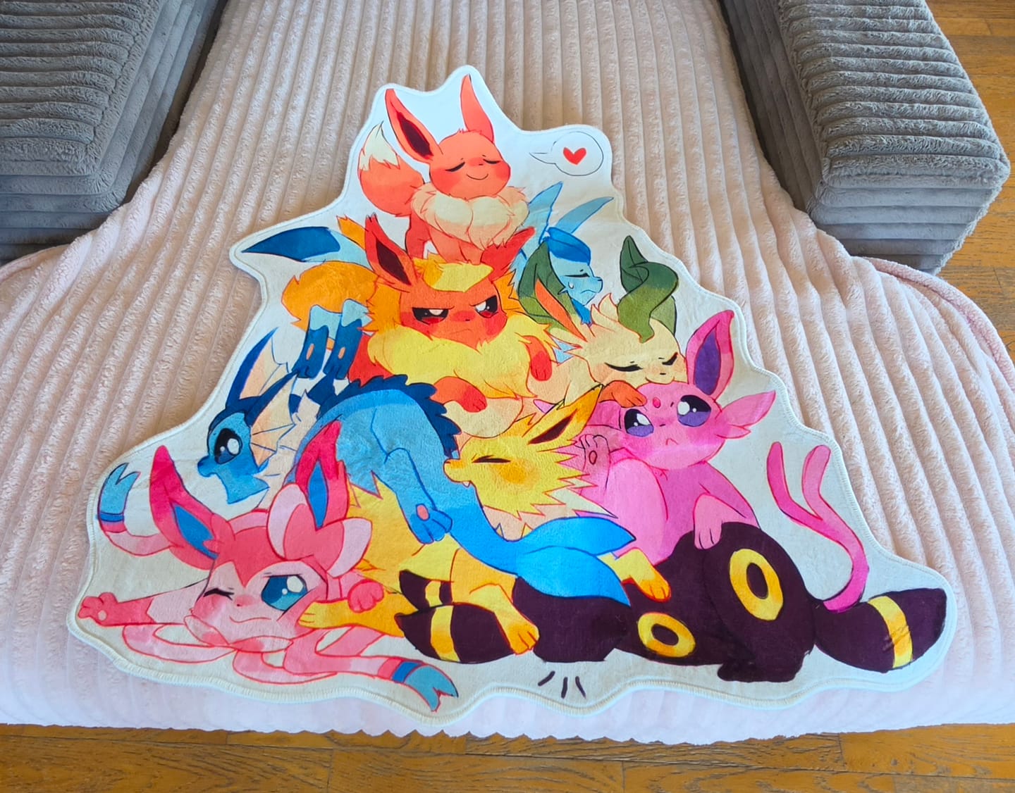 Customer photo review of Eevee Anime Rug