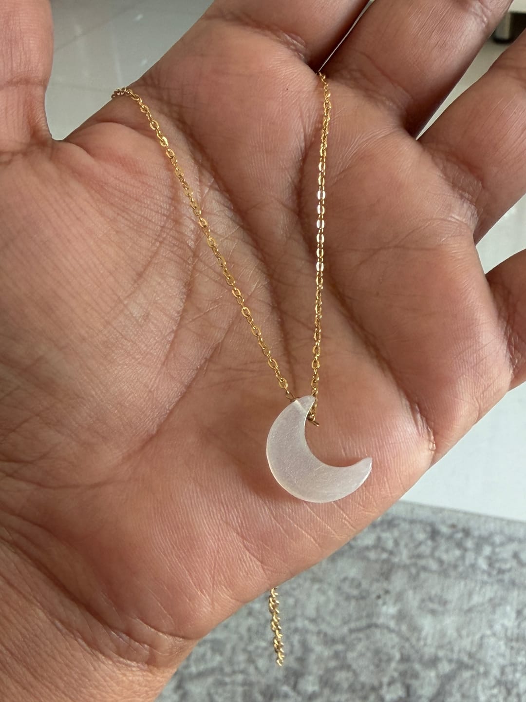 Customer photo review of adhva - White Moonstone Luna Pendant
