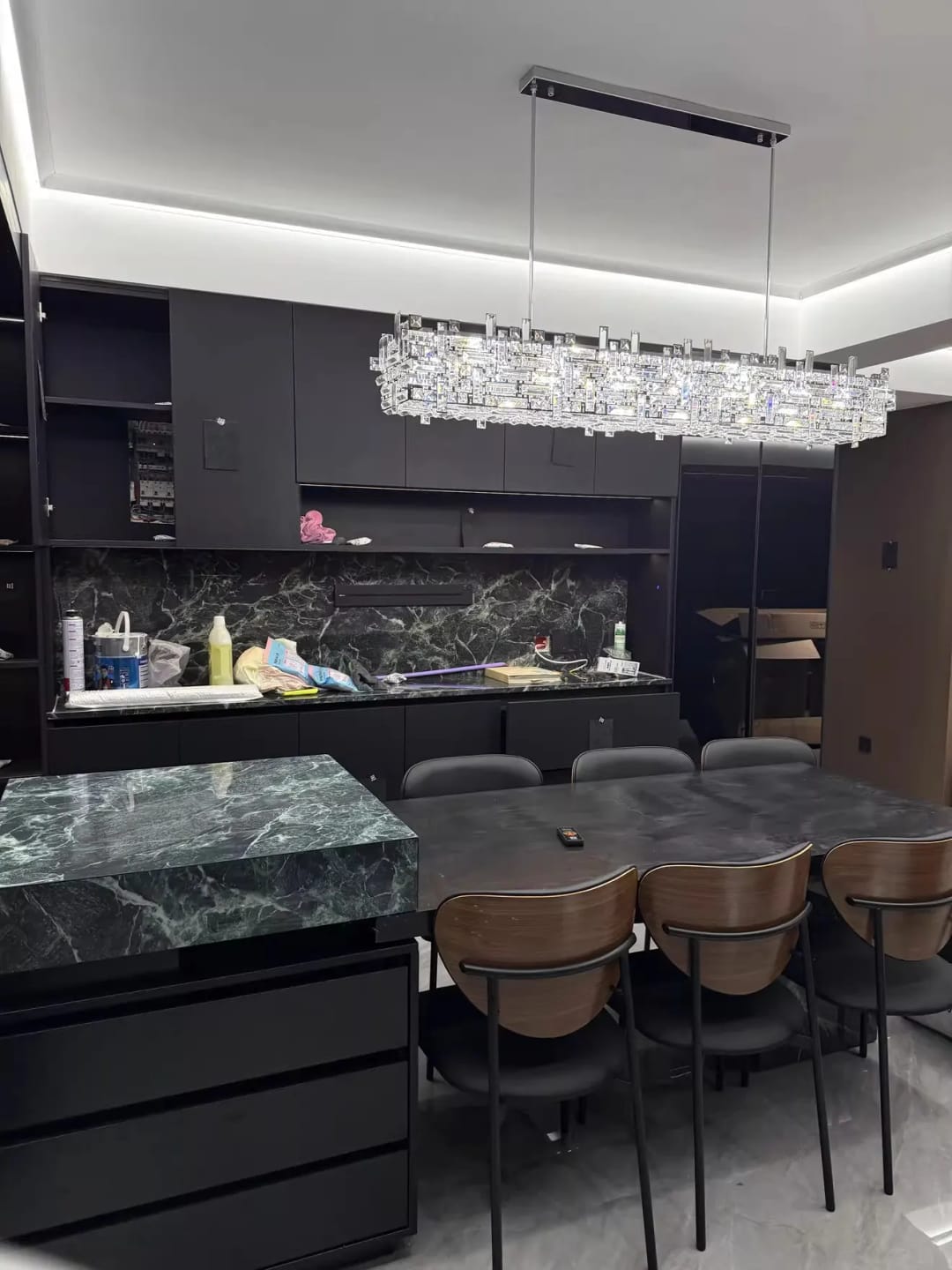 Customer photo review of Raka Luxury Chrome Crystal Chandelier