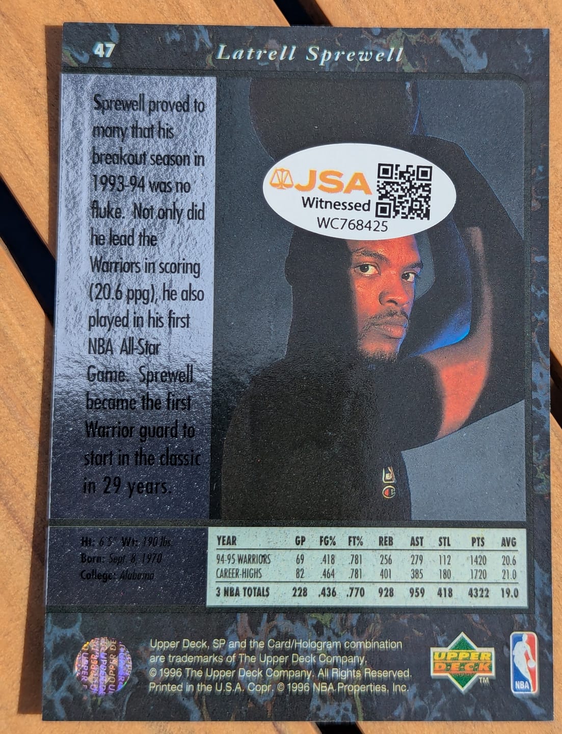 Customer photo review of Latrell Sprewell Autograph Signing