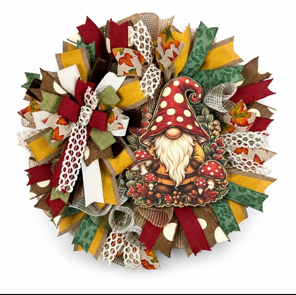 Customer photo review of Polka Dot Mushroom Gnome, PS-W-0328, 12in Sign For Wreath, Wood Wreath Sign