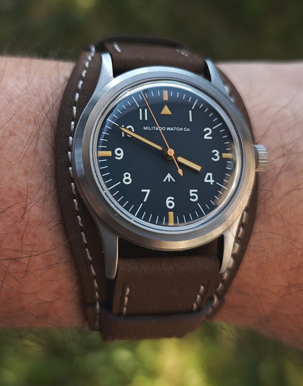 Customer photo review of 20mm Vintage Pilot Bund Leather Watch Strap