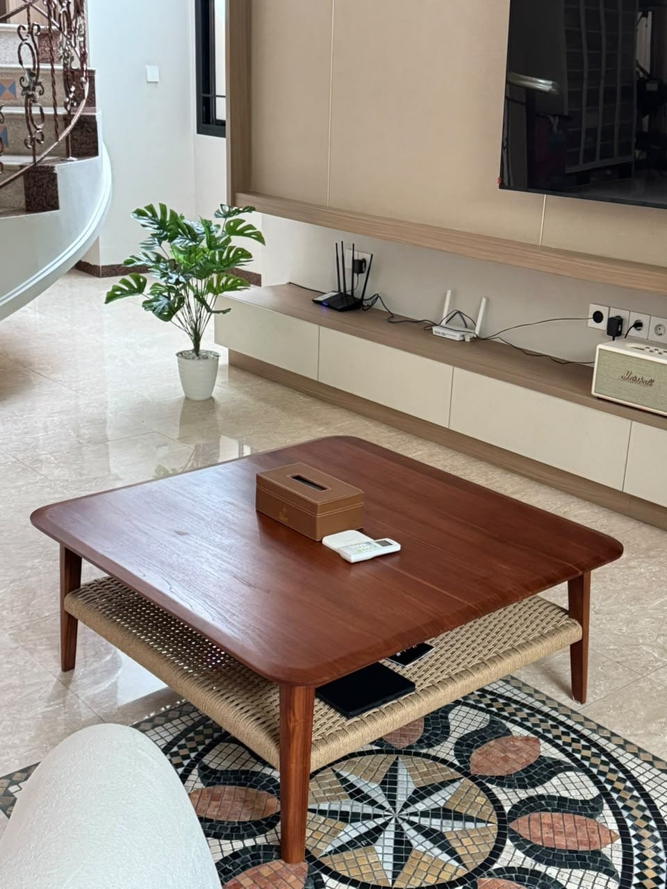 Customer photo review of Square Coffee Table in Premium Teak & Loom