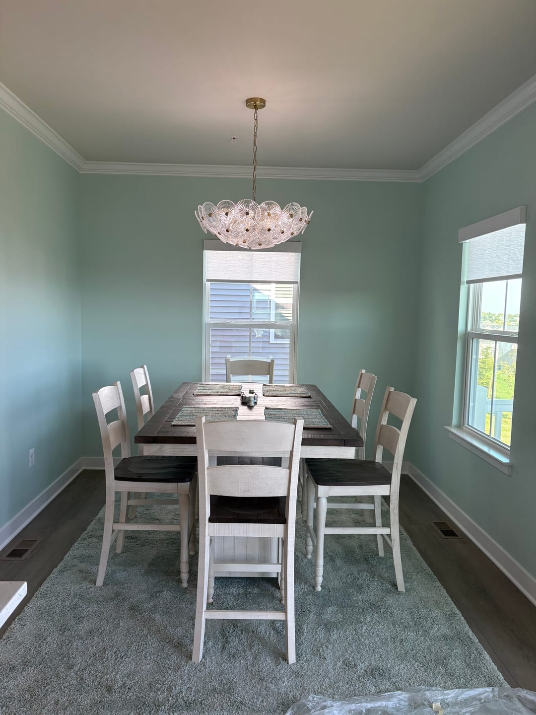 Customer photo review of Glam Brass Ribbed Glass Floral Round Basket Chandelier