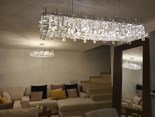 Customer photo review of Raka Luxury Chrome Crystal Chandelier