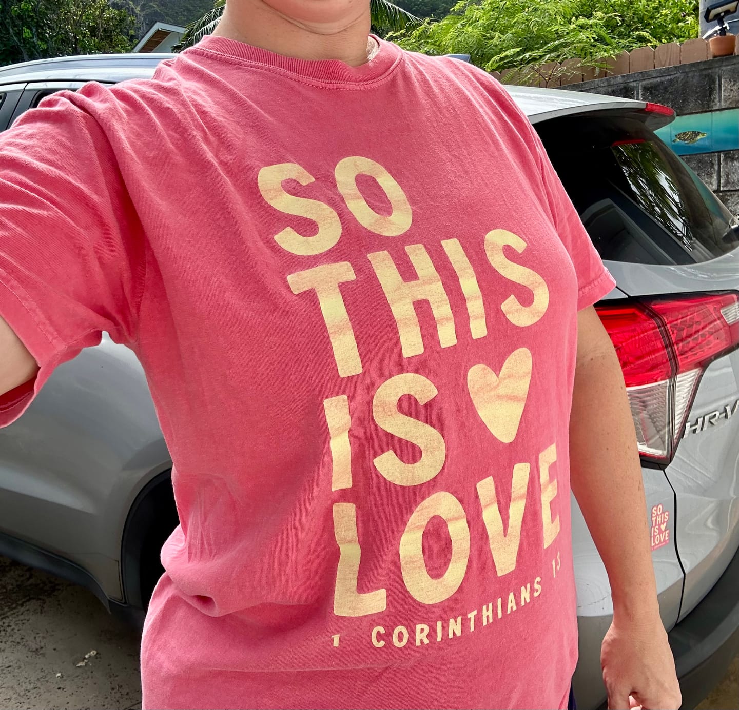 Customer photo review of So This Is Love Tee - Warm Pink
