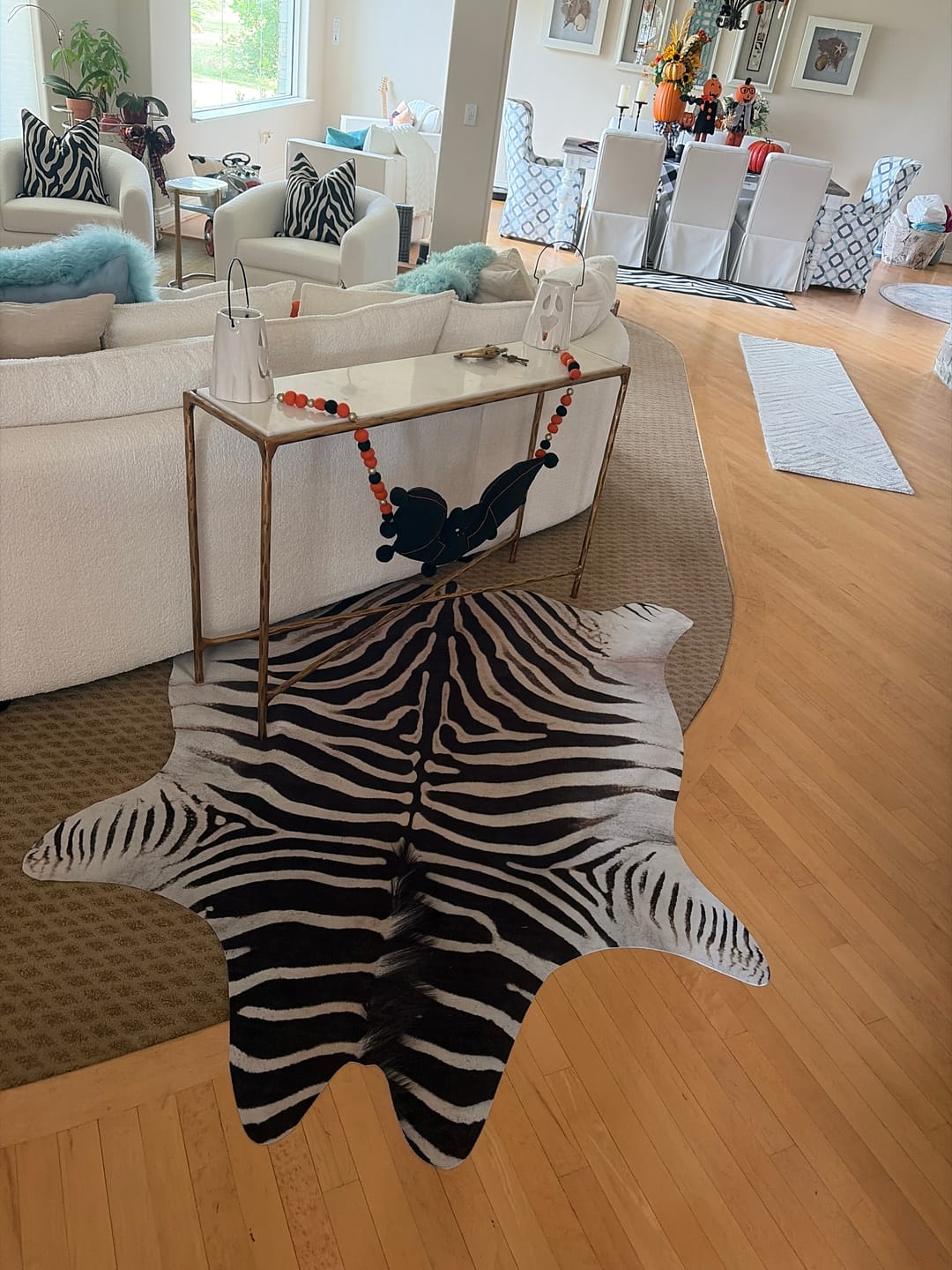 Customer photo review of Jungle Zebra Print Rug