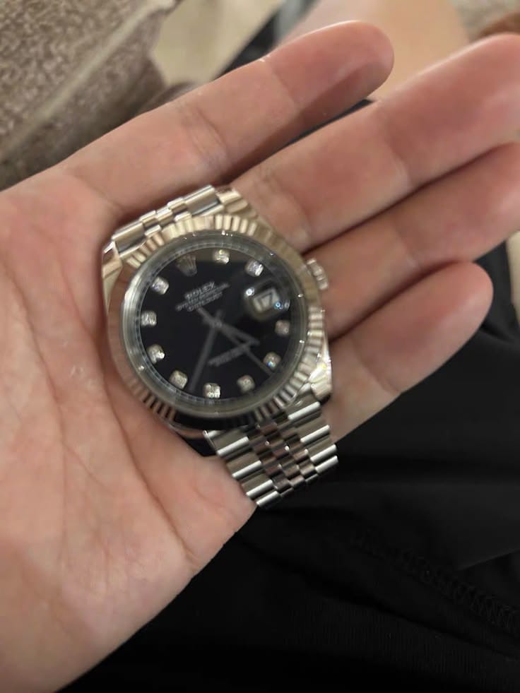 Customer photo review of Datejust 126234 Black and Diamond Dial Fluted Bezel Stainless Steel Men's Watch