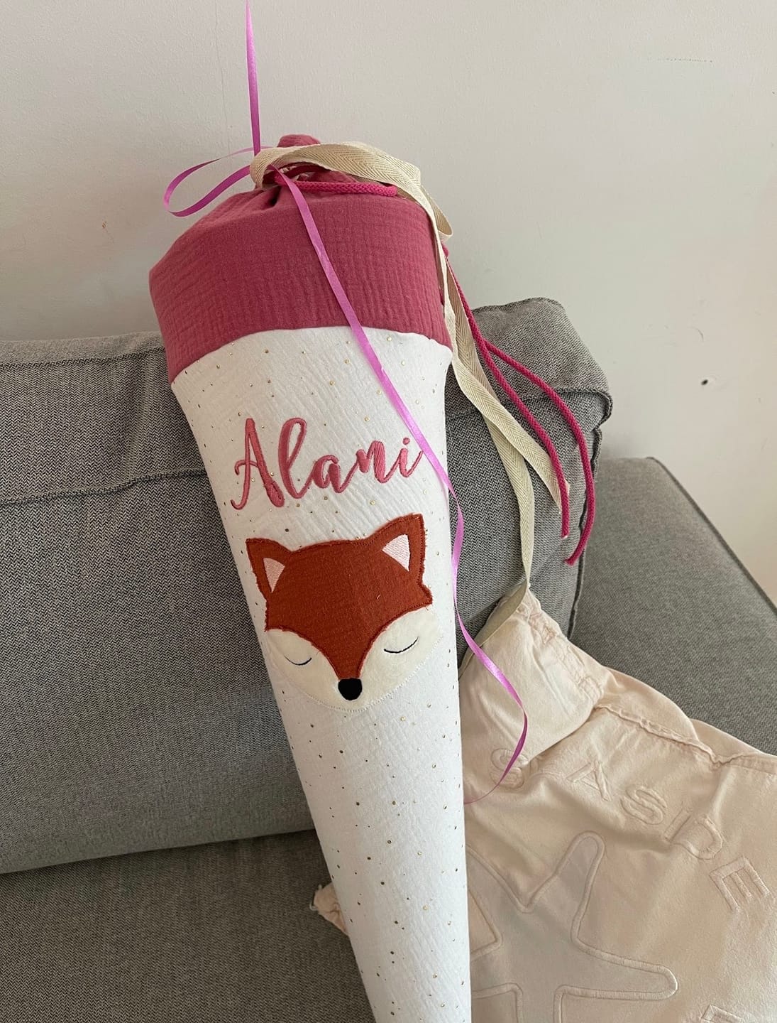 Customer photo review of Schultüte Musselin Fuchs | freie Farbwahl