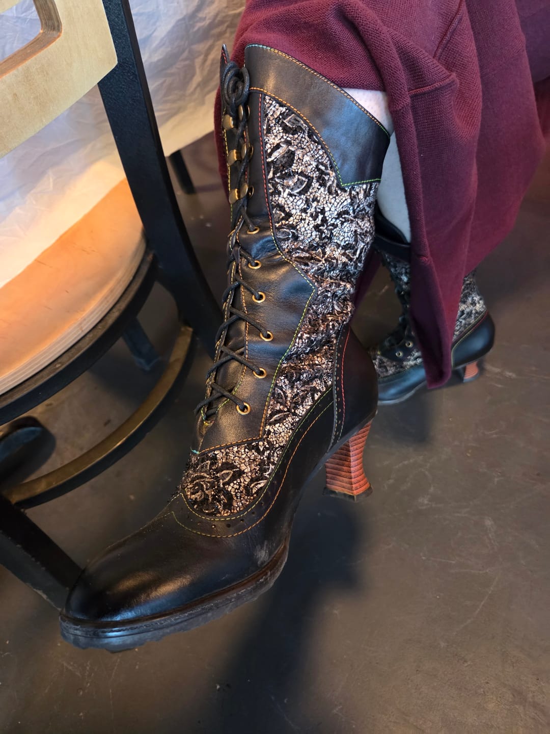 Customer photo review of Victorian Elegance Mid-Calf Boots