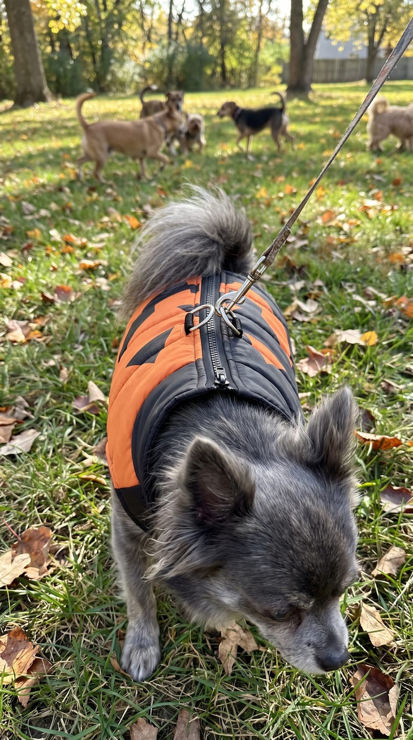 Customer photo review of Warm Whiskers Halloween Pet Vest