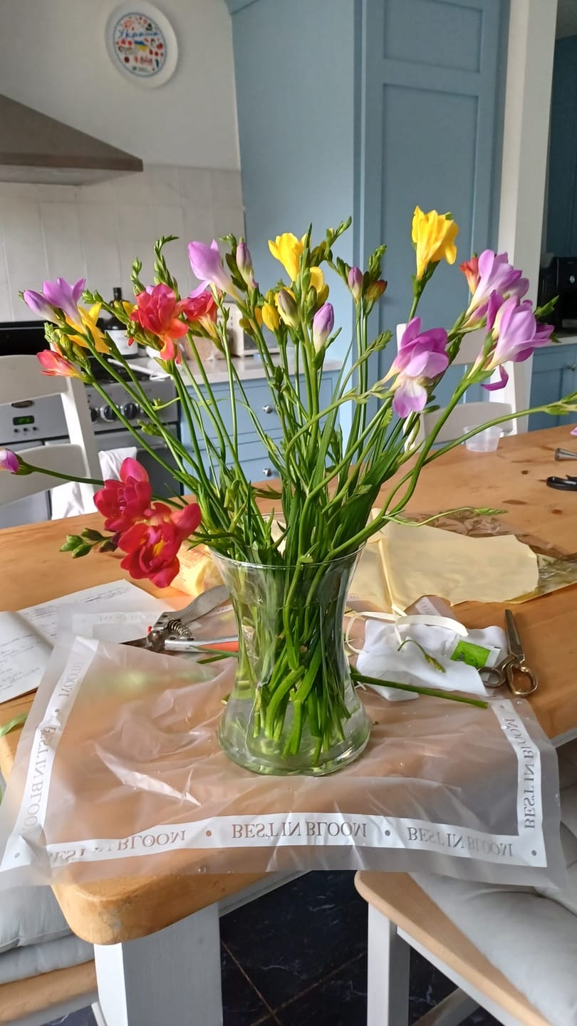 Customer photo review of Mixed Guernsey Long Stem Freesia Flowers