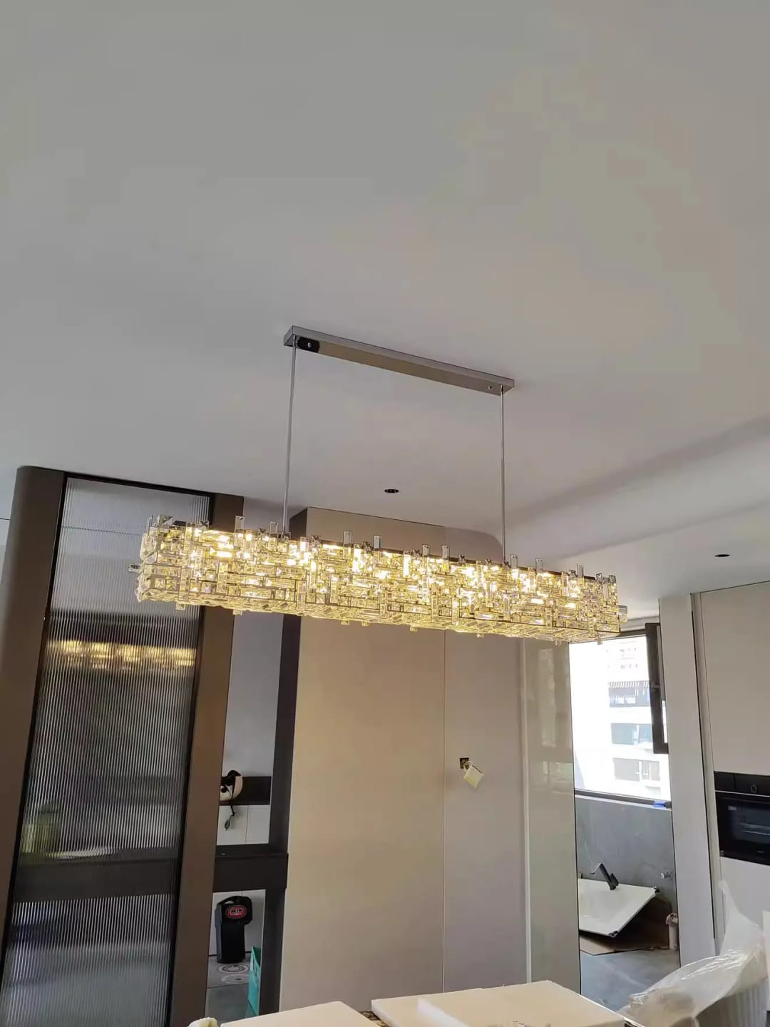 Customer photo review of Raka Luxury Chrome Crystal Chandelier
