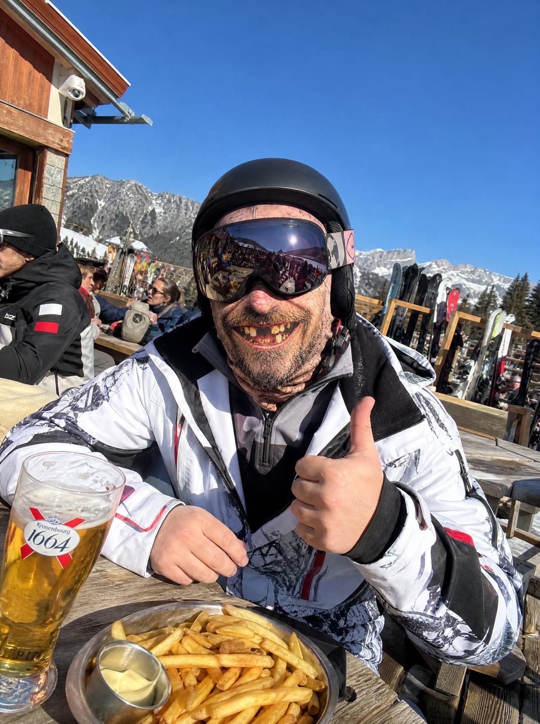 Customer photo review of Funny Face Balaclava Ski Mask – Realistic Winter Snowboard Mask