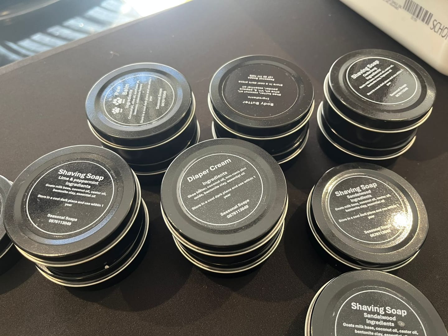 Customer photo review of 90 ml Tin Container with Lid (75 grams) - Black