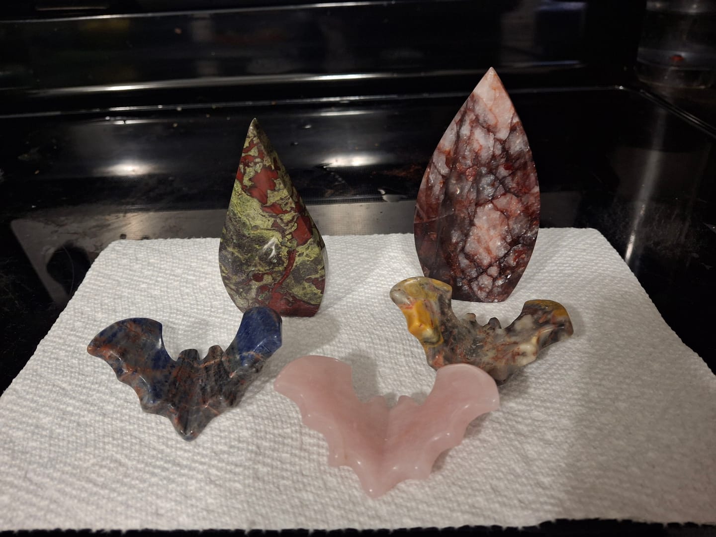 Customer photo review of Unique,A Slightly Imperfect Natural Fire Quartz Crystal Teardrop