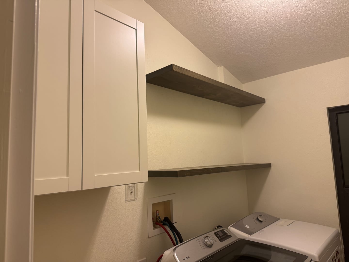 Customer photo review of Rustic Pine Floating Shelves