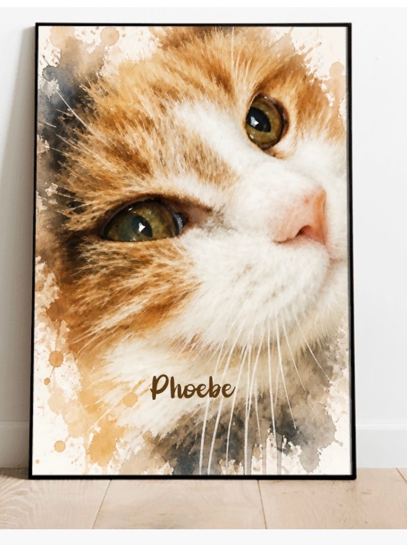 Customer photo review of Realistisch Aquarelportret - Gepersonaliseerde Poster