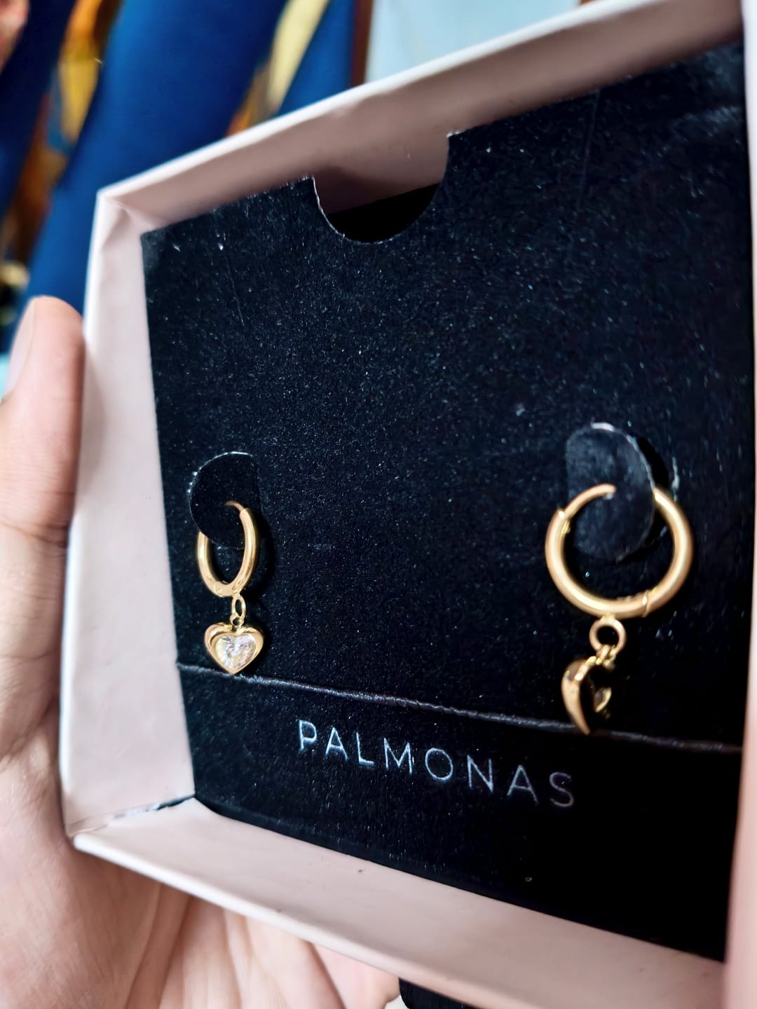 Customer photo review of Gemini Heart Hoops