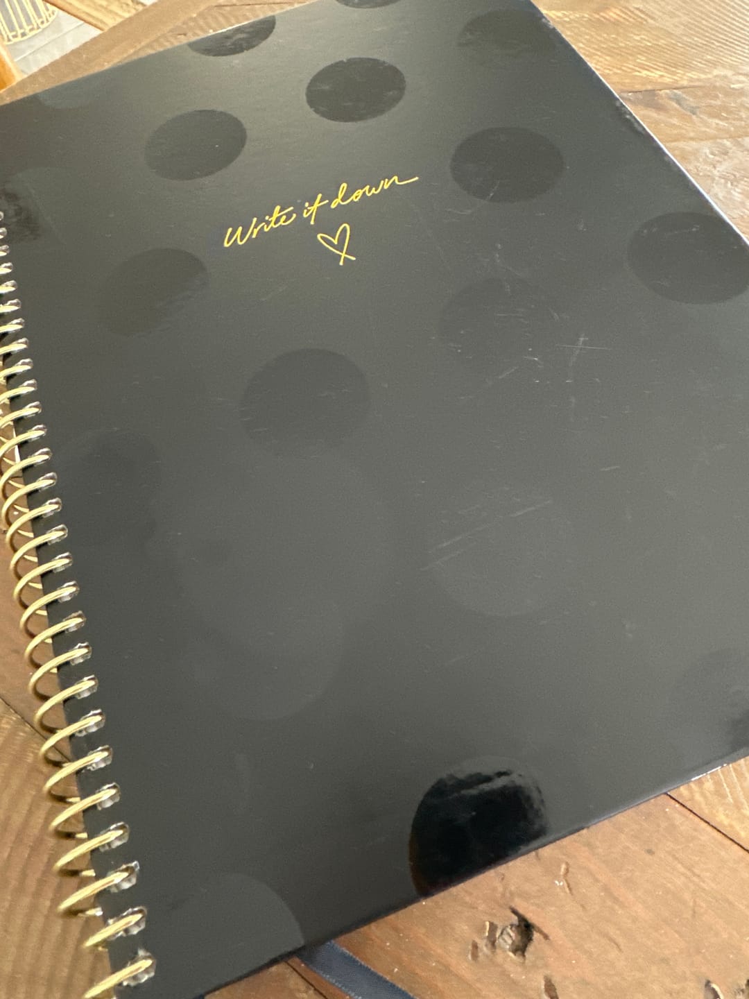 Customer photo review of A4 Notebook - Black Polka Dot