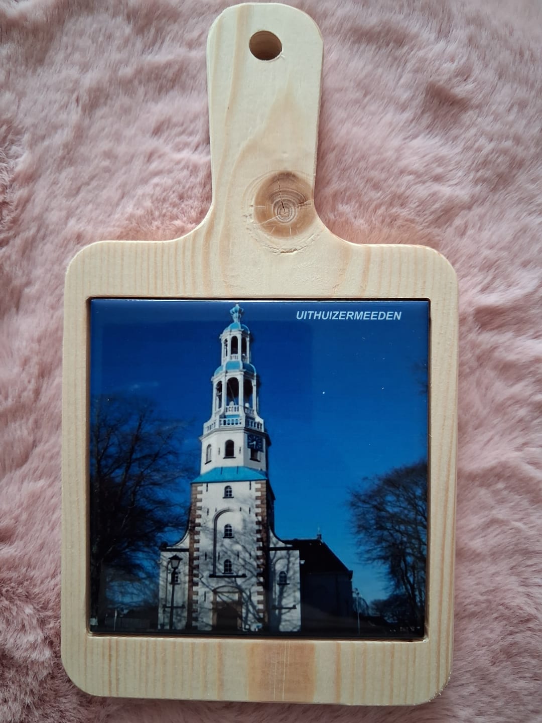 Customer photo review of Nieuw - Houten Kaasplank Vierkant met Tegel glans 10,8 x 10,8 voor sublimatie