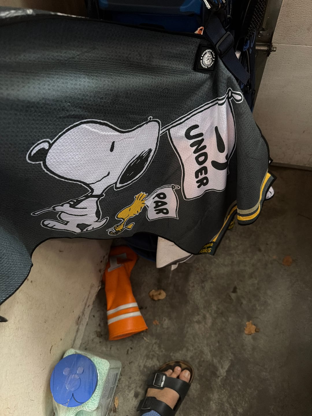 Customer photo review of Peanuts Birdie Dance - Magnetic Golf Towel
