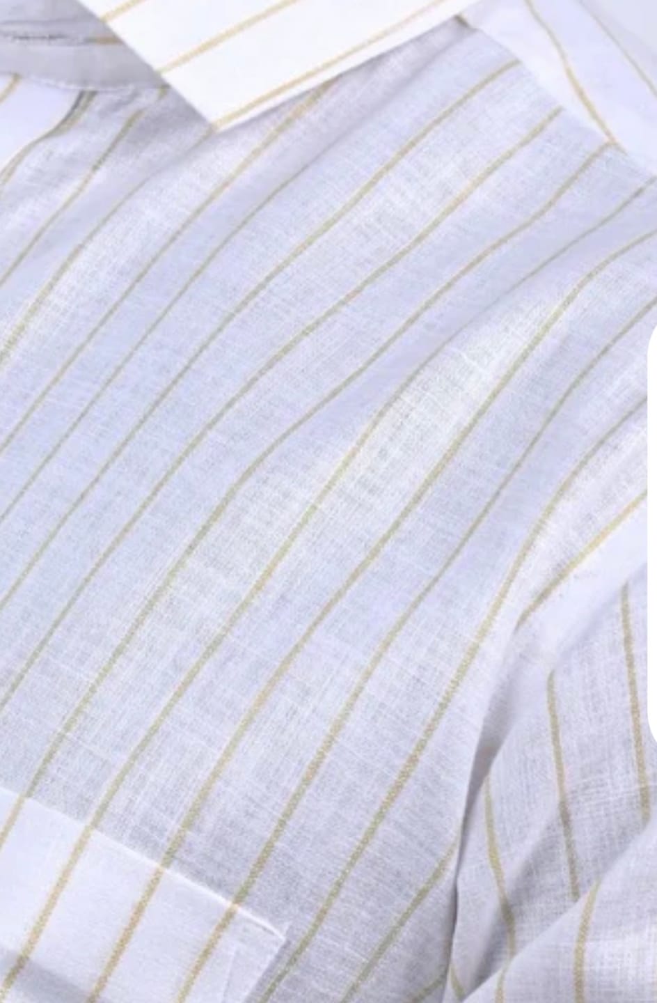 Customer photo review of Golden White Stripes -Full-Bamboo Linen