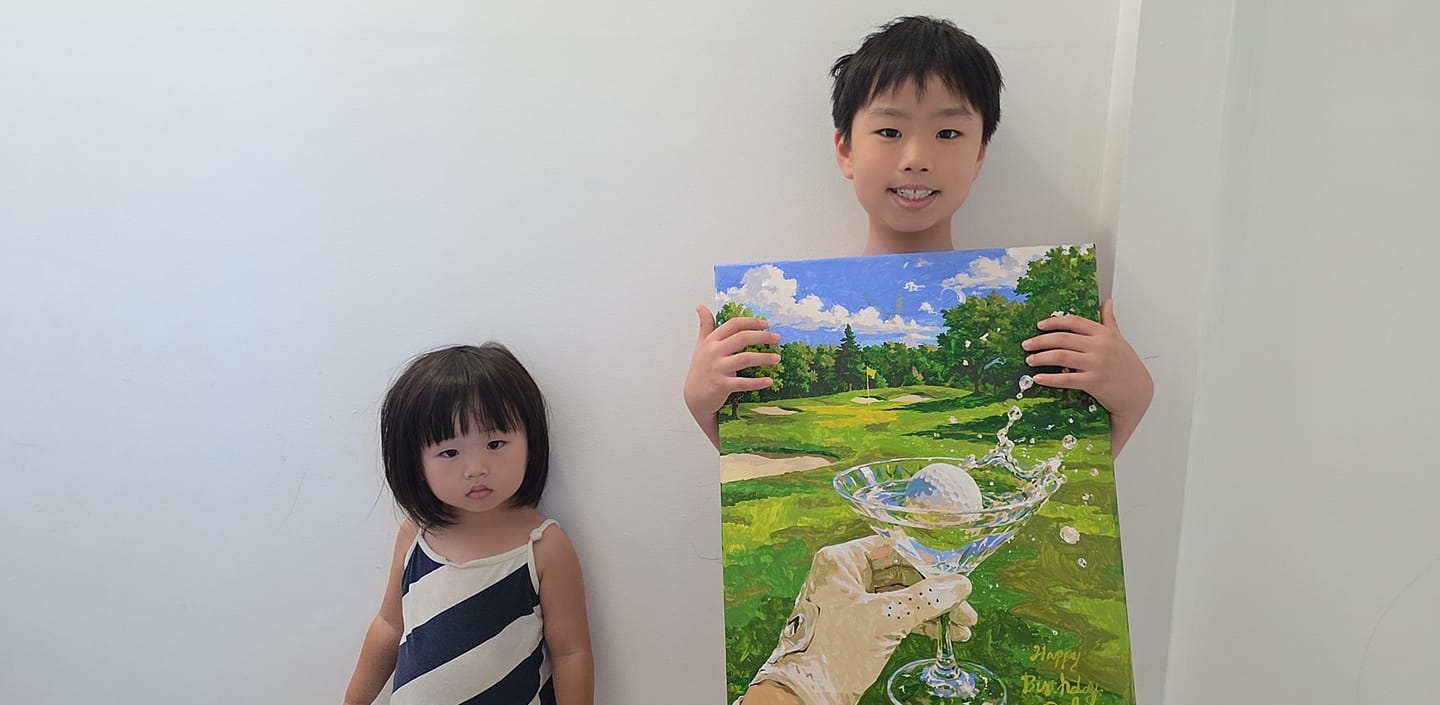 Customer photo review of Golf & Martini | Paint by Number