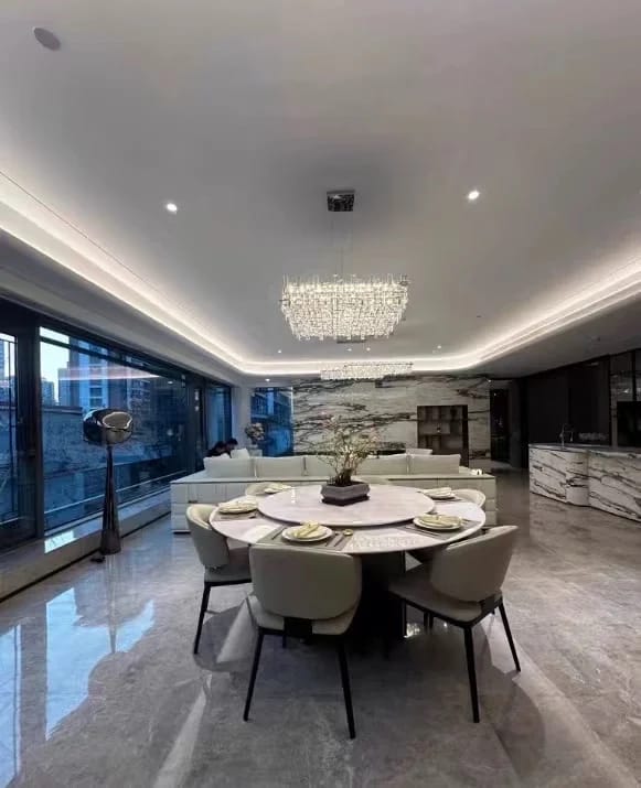 Customer photo review of Raka Luxury Chrome Crystal Chandelier