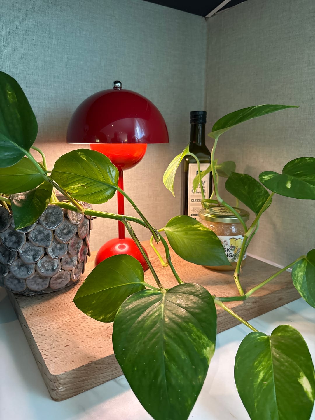 Customer photo review of Bordslampa LED 29,5 cm – uppladdningsbar svamplampa | Flowerbud