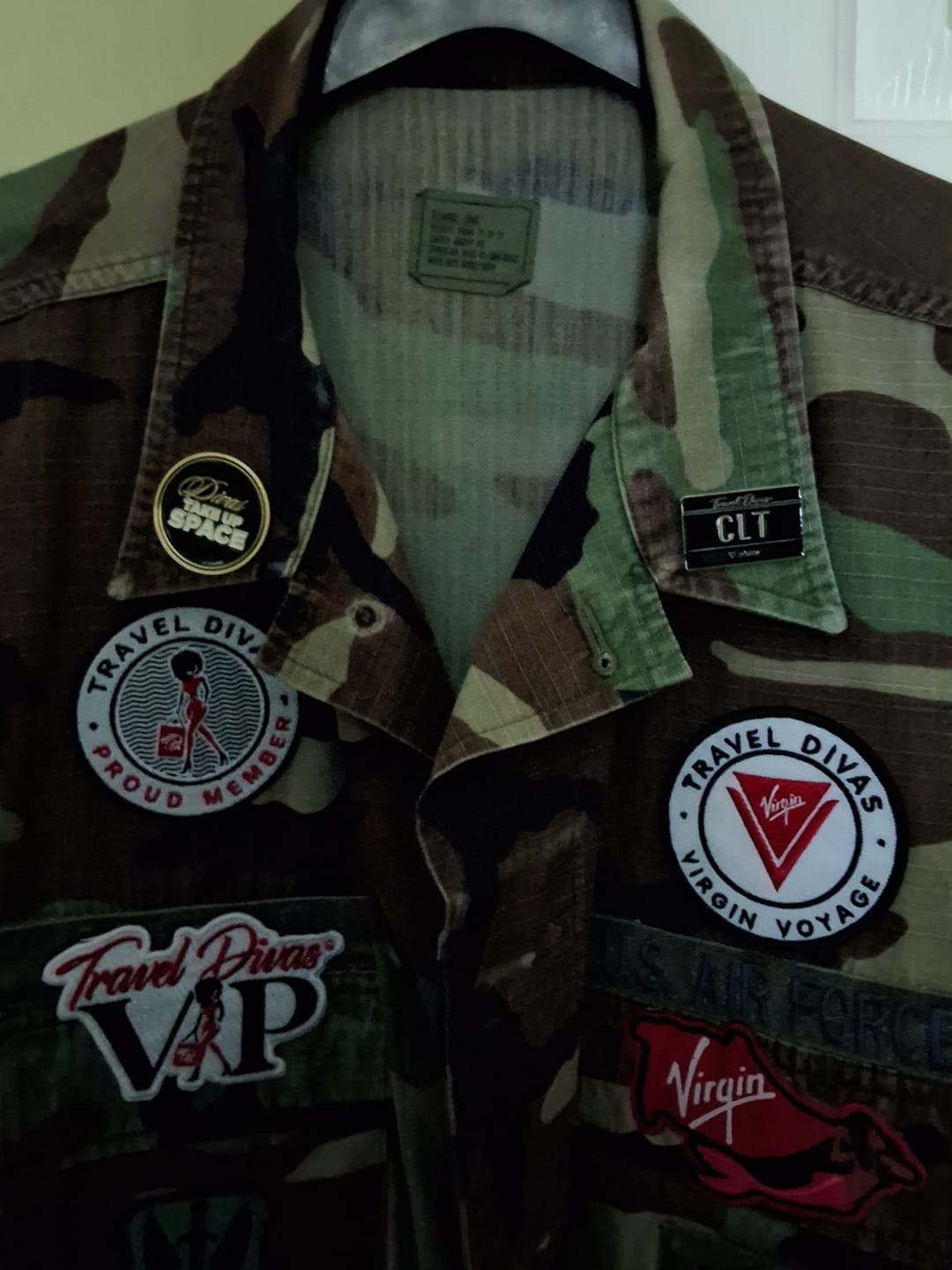 Customer photo review of Divas Take Up Space Empowerment Pin