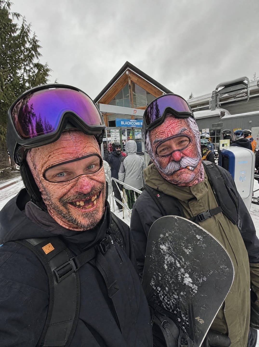 Customer photo review of Funny Face Balaclava Ski Mask – Realistic Winter Snowboard Mask