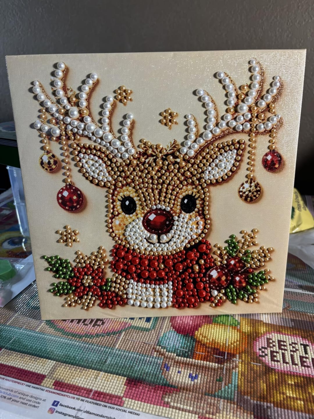 Customer photo review of Christmas Pearl Diamond Painting Kit with Frame