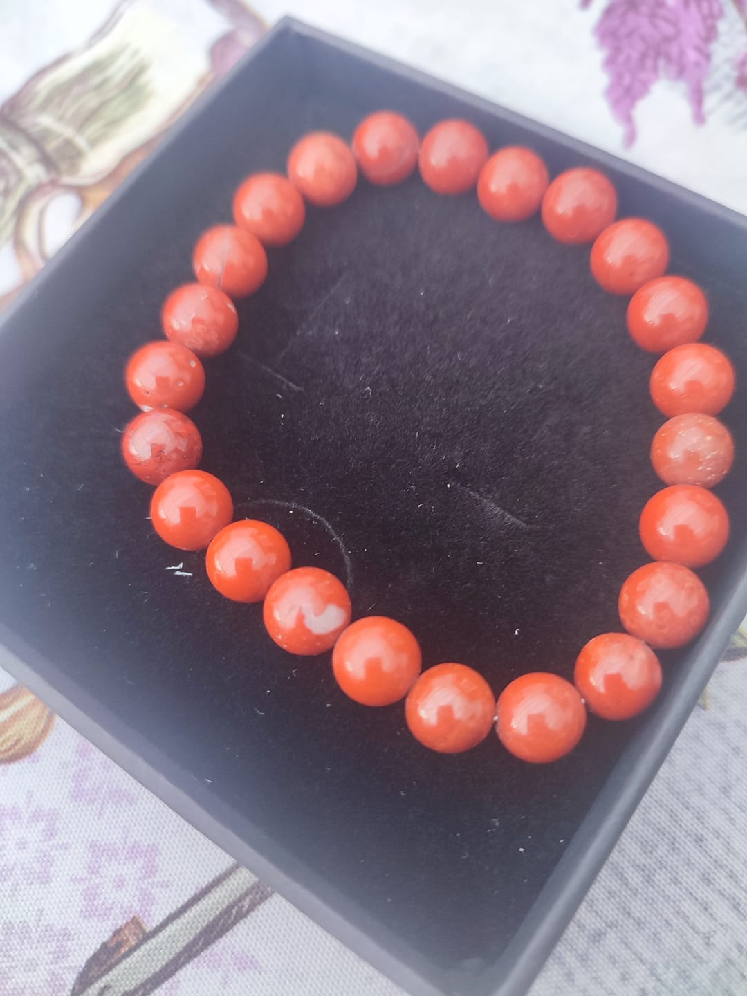 Customer photo review of Bracelet Jaspe Rouge 8mm